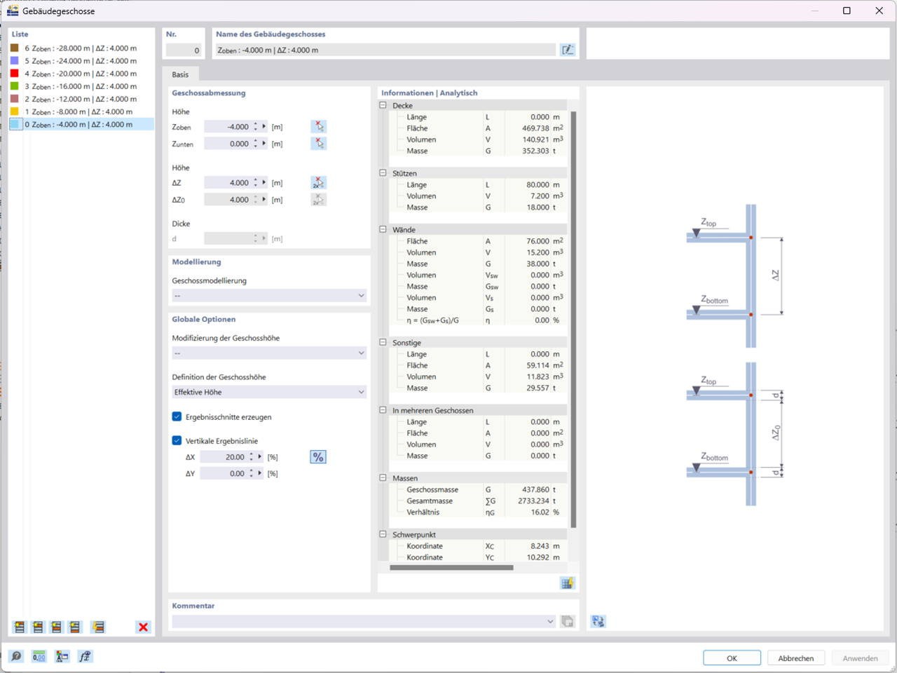 Geschossdefinition mit dem Add-On Gebäudemodell (KB1866)