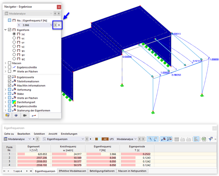 Modalanalyse-Ergebnisse