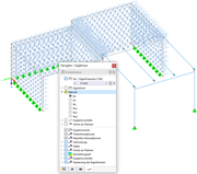 Massen in Netzpunkten, die in X-Richtung wirken