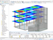 RFEM-Modell des Bürogebäudes mit Verformungen | © Furche Geiger Zimmermann Tragwerksplaner GmbH