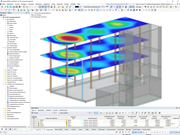 RFEM-Modell des Bürogebäudes mit Verformungen | © Furche Geiger Zimmermann Tragwerksplaner GmbH