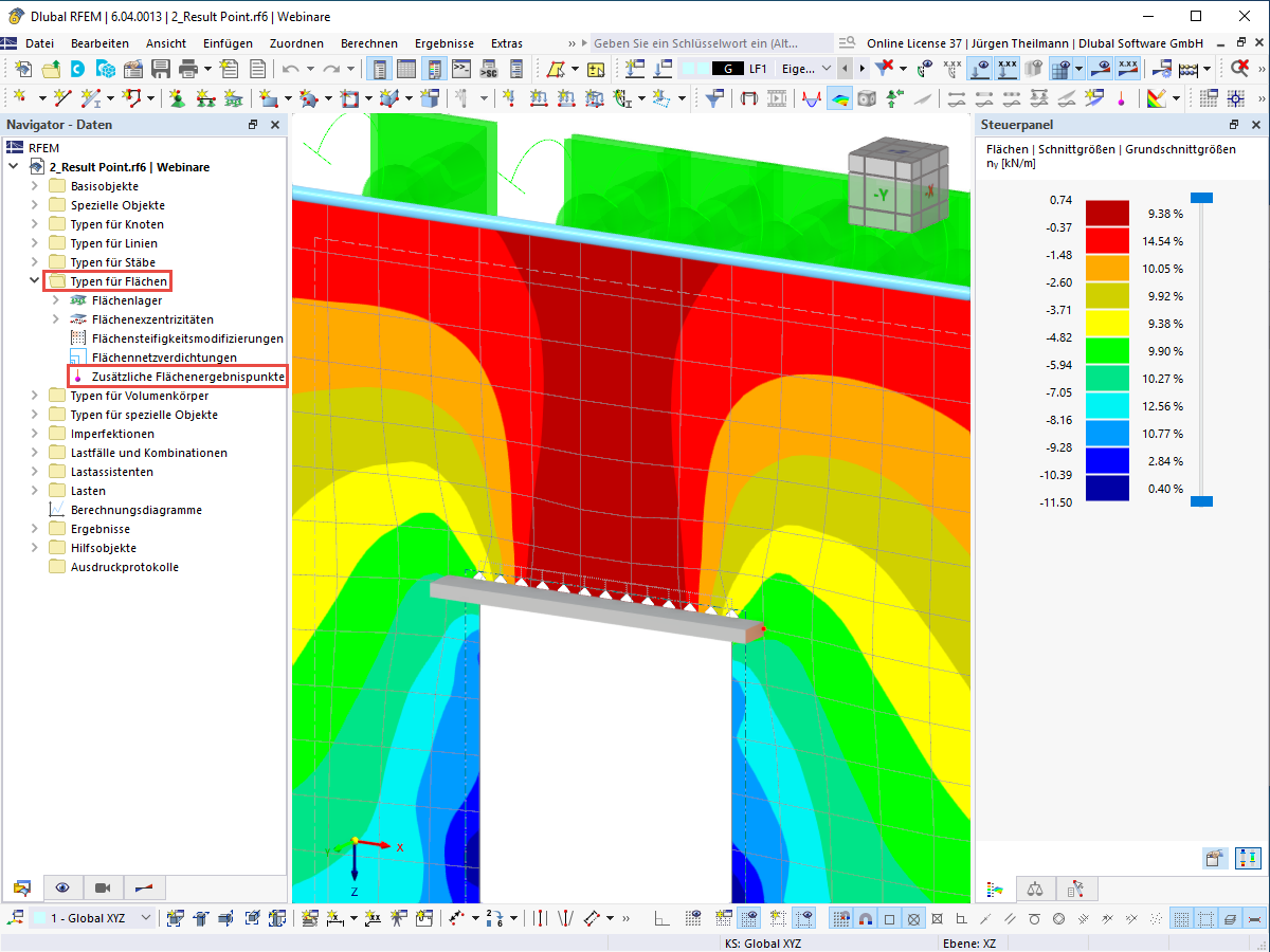 FAQ 005432 | Wie kann ich in RFEM 6 benutzerdefinierte Punkte für Ergebniswerte an Flächen setzen?