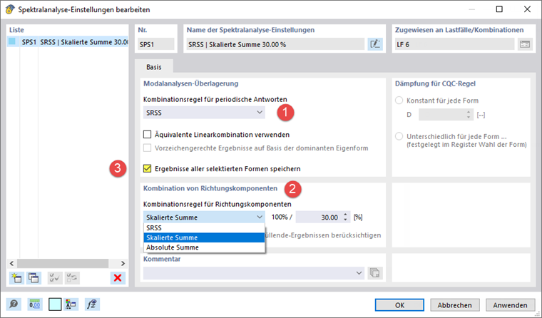 Anpassen der Spektralanalyse-Einstellungen