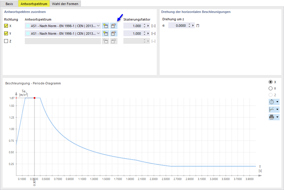 Zuordnen des Antwortspektrums