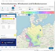 Auswahl des Ortes in der Erdbebenzonenkarte