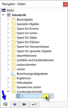 Öffnen des Ausdruckprotokolls