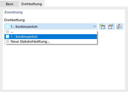 Dialog 'Neues Stablager', Register 'Drehbettung'