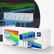 Containerkonstruktion am Eingangsportal