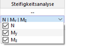 Schnittgrößen für Steifigkeitsanalyse