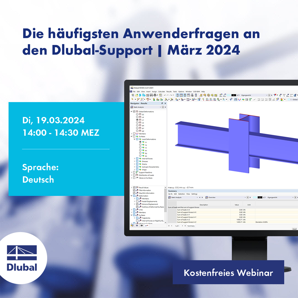 Die häufigsten Anwenderfragen an den Dlubal-Support | März 2024