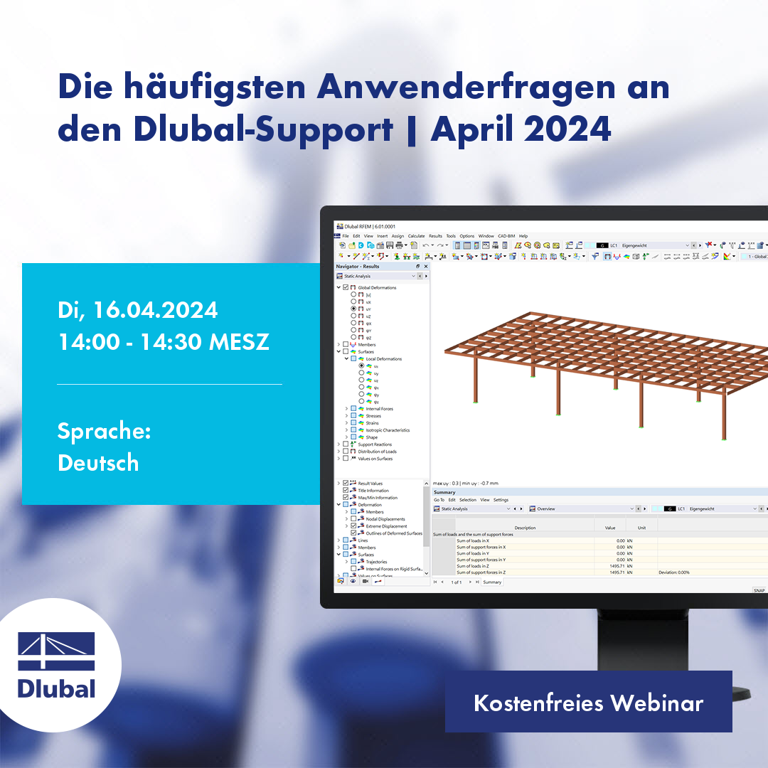 Die häufigsten Anwenderfragen an den Dlubal-Support | April 2024