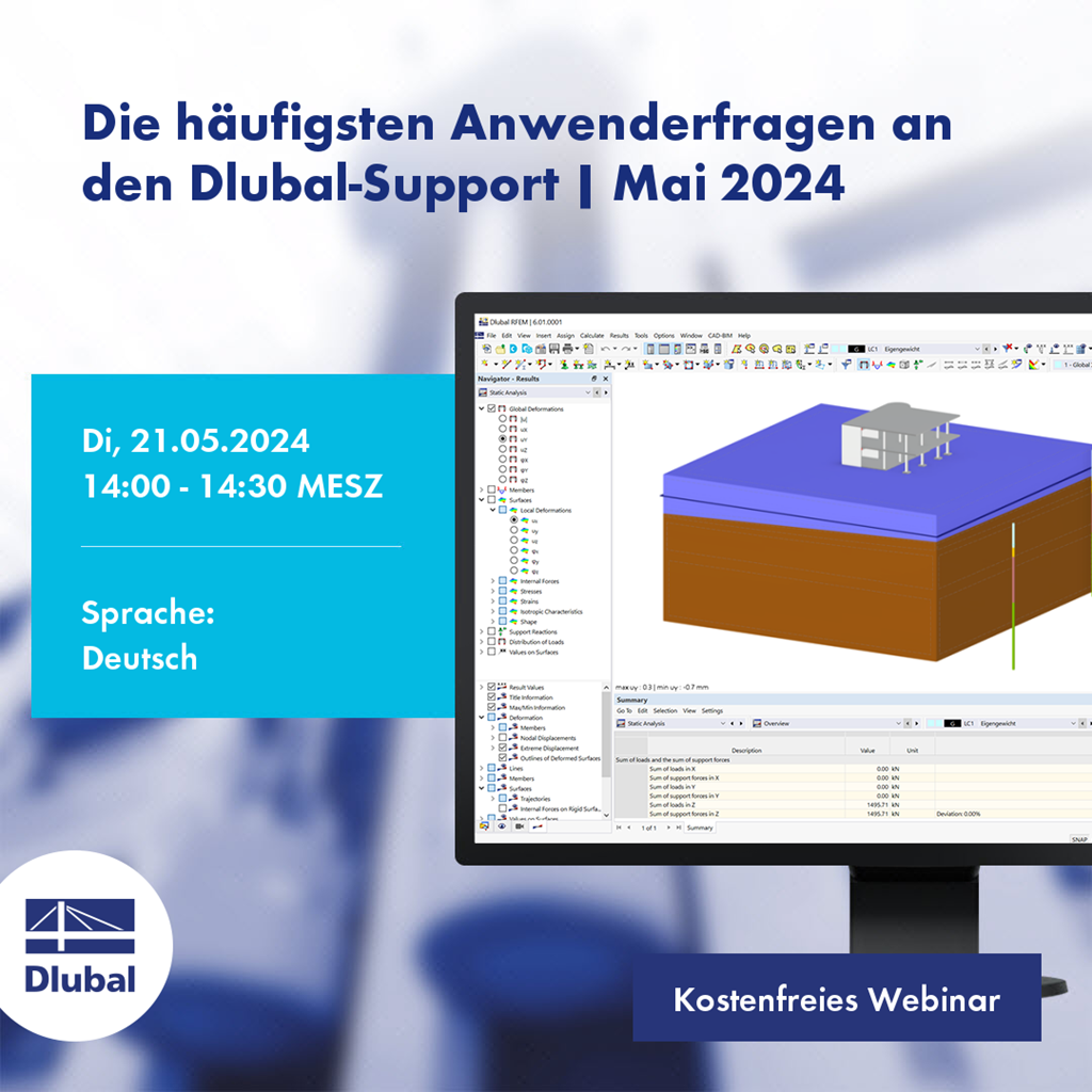 Die häufigsten Anwenderfragen an den Dlubal-Support | Mai 2024