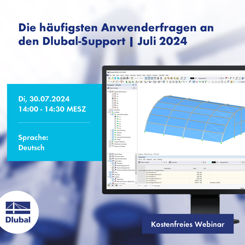 Die häufigsten Anwenderfragen an den Dlubal-Support | Juli 2024