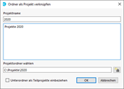 Ordner als Projekt verknüpfen