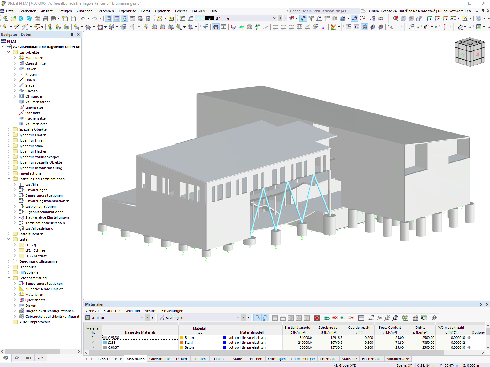 RFEM-Modell des Bürogebäudes | © Die Tragwerker GmbH