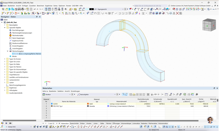 FAQ 005457 | Sind Volumenkörper, die eine gemeinsame Fläche haben, automatisch biegesteif miteinander verbunden?