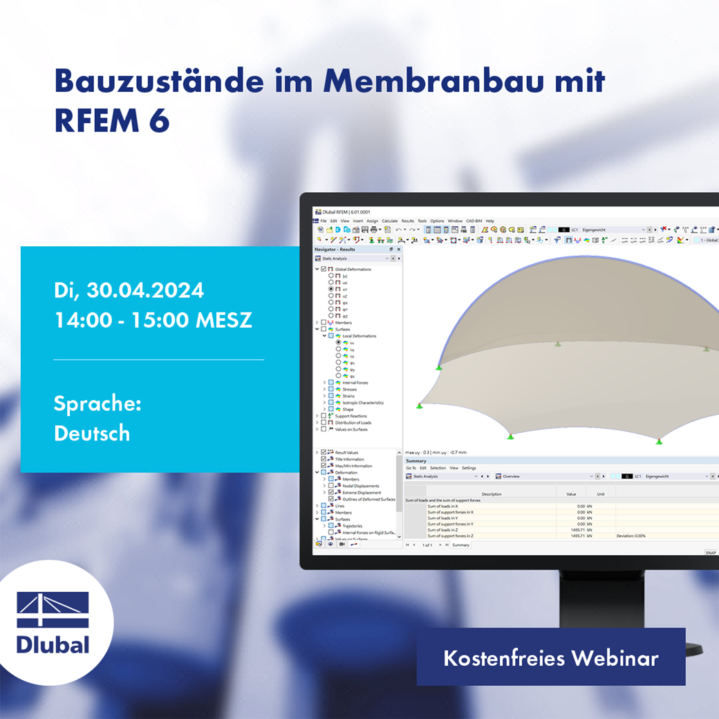 Bauzustände im Membranbau mit RFEM 6
