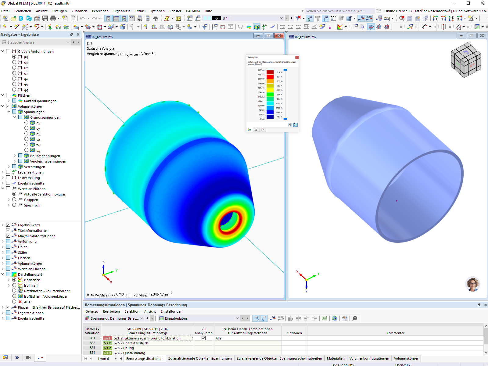 Modell einer Kabelklemme mit Verformungsergebnissen