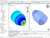 Modell einer Kabelklemme mit Verformungsergebnissen