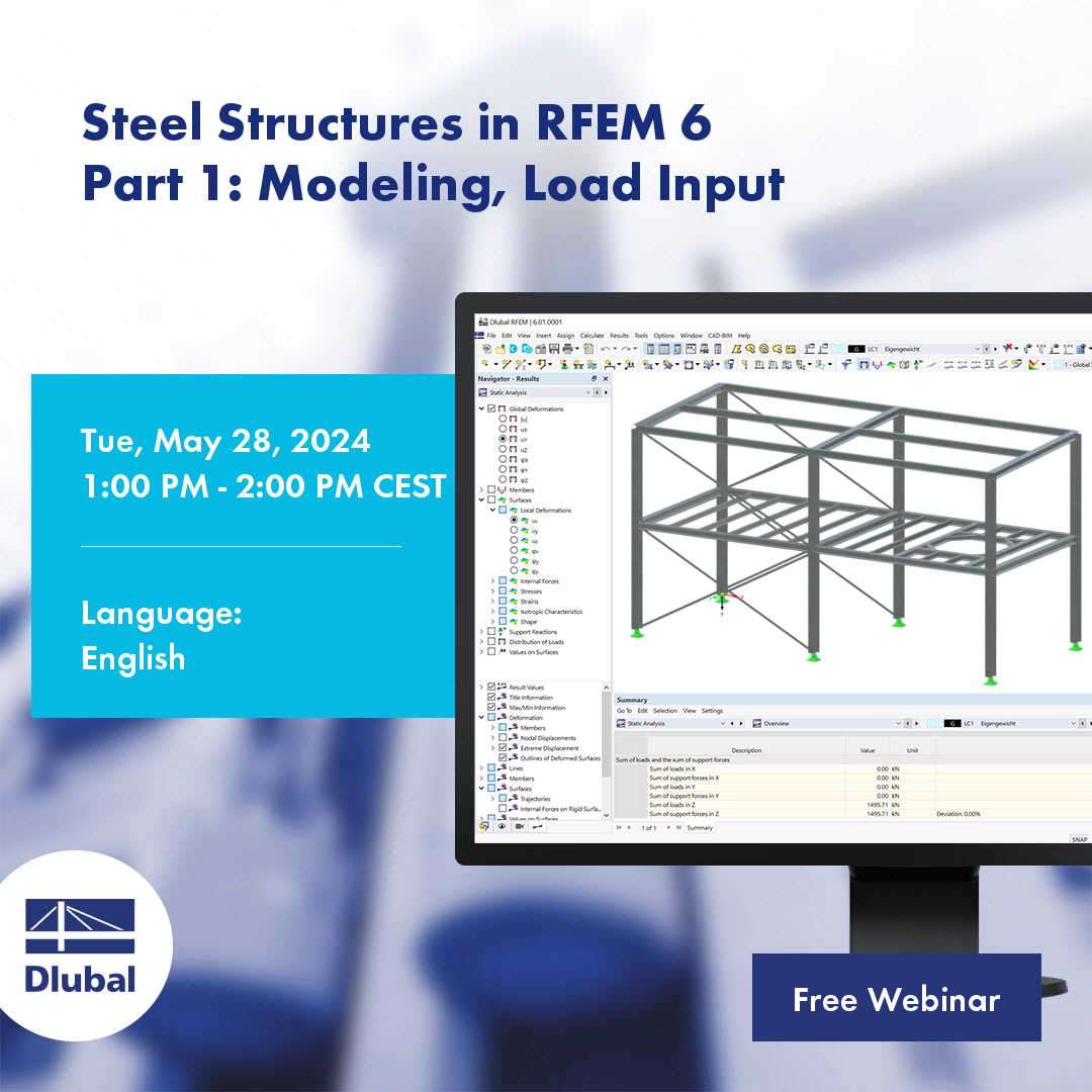 Stahlbau in RFEM 6\n Teil 1: Modellierung, Lasteingabe