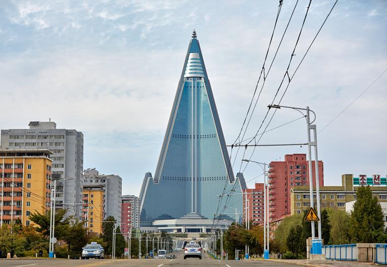 Das Ryugyong Hotel in Pjöngjang sollte Nordkoreas ganzer Stolz werden.