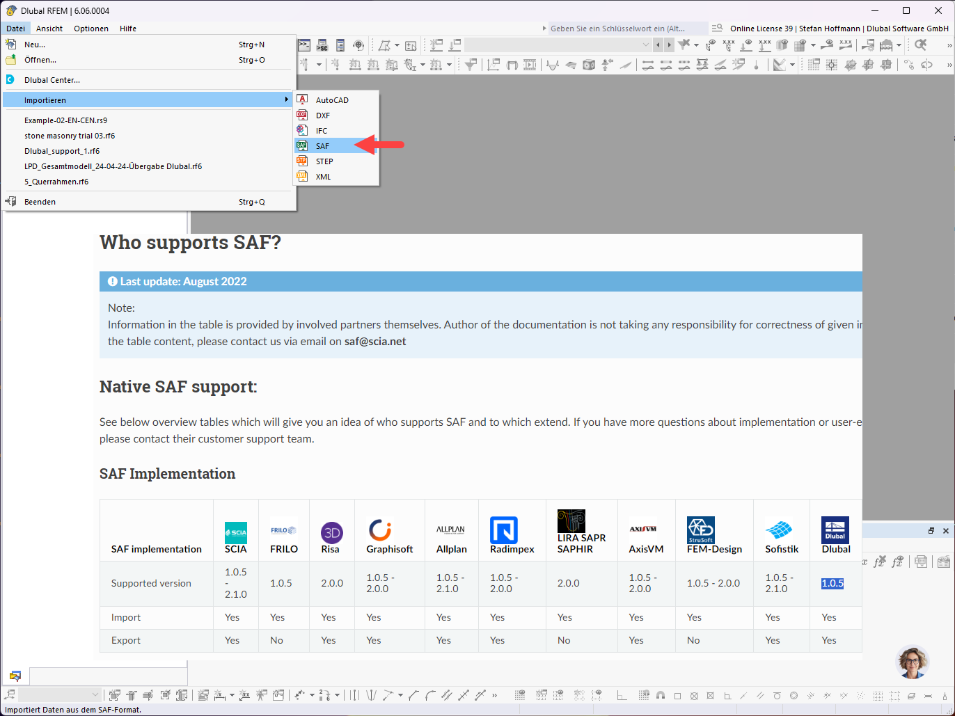 FAQ 005505 | Ich erhalte eine Fehler beim Import einer .xml Datei aus SCIA in RFEM 6. Wie kann ich SCIA Dateien in RFEM 6 importieren?