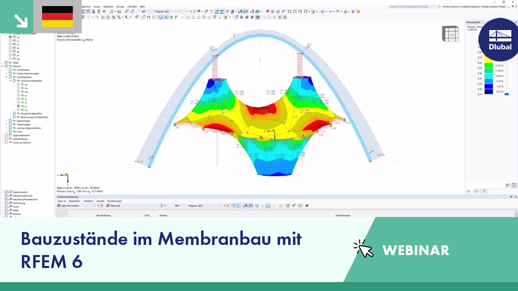Bauzustände im Membranbau mit RFEM 6
