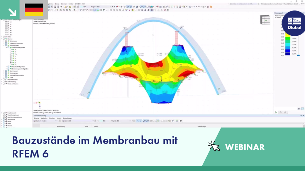 Bauzustände im Membranbau mit RFEM 6