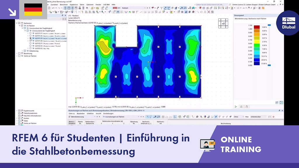 RFEM 6 für Studenten | Einführung in die Stahlbetonbemessung