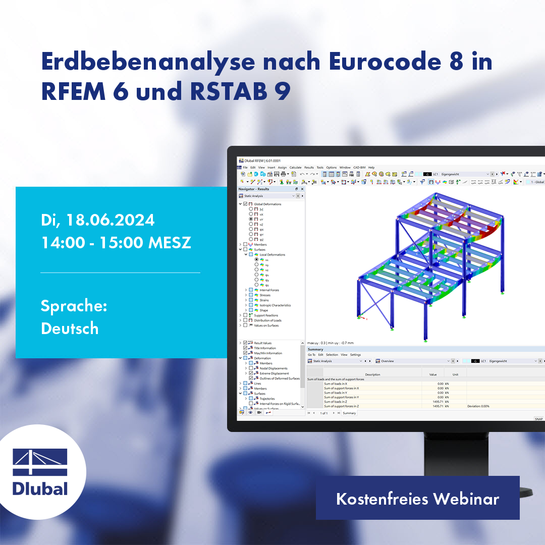 Erdbebenanalyse nach Eurocode 8 in RFEM 6 und RSTAB 9