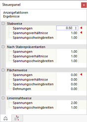 Anzeigefaktoren anpassen
