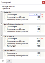Anzeigefaktoren anpassen
