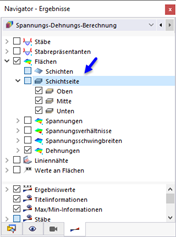 Schichtseite im Navigator auswählen