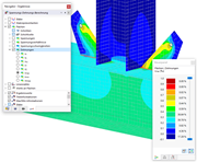 Maximale Dehnungen der Flächen darstellen
