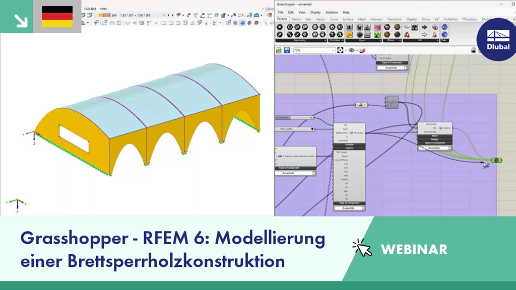 Webinar zur Integration von Grasshopper und RFEM 6 bei der Modellierung einer Brettsperrholzkonstruktion