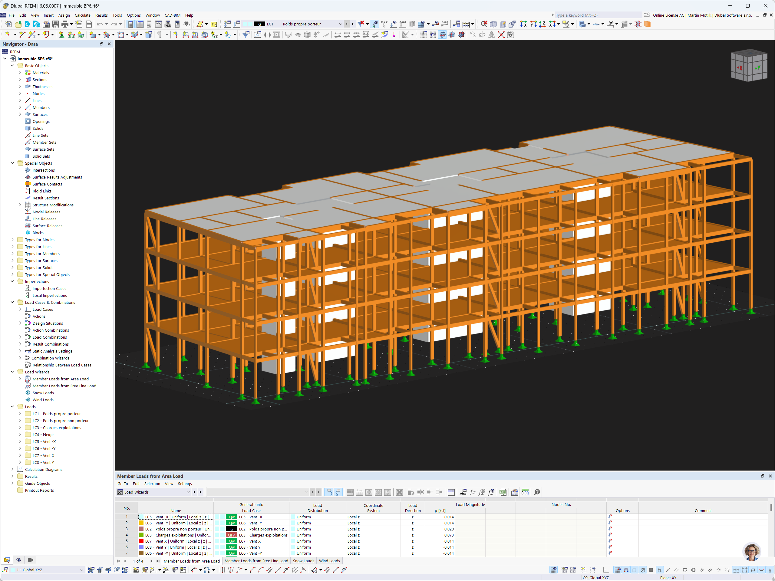 Modell des Wohnhochhauses 6 in RFEM