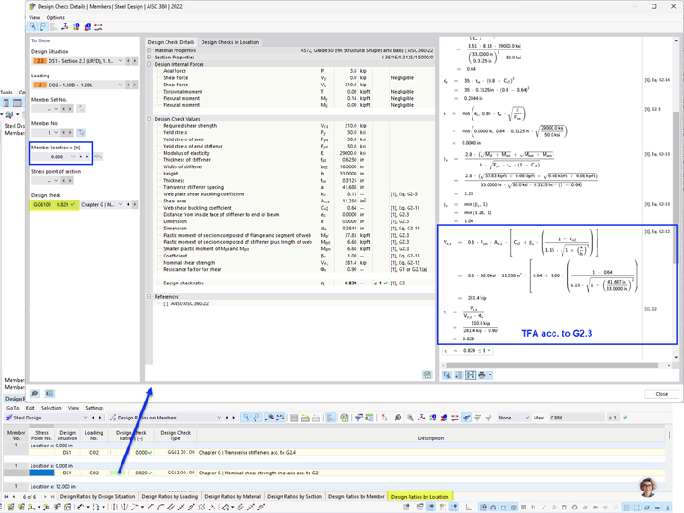 KB 001883 | Bemessung eines Vollwandträgers nach AISC 360-22 in RFEM 6