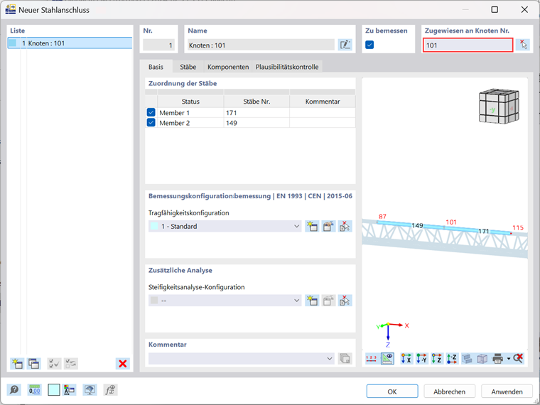 Fenster "Neuer Stahlanschluss"