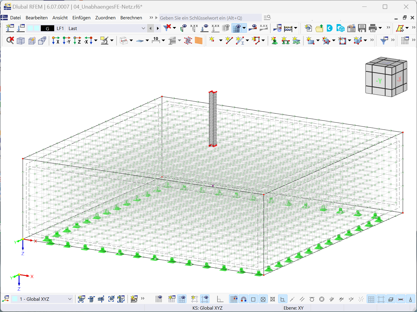FE-Netz, das mit der Funktion "Unabhängiges Netz bevorzugt" erzeugt wurde