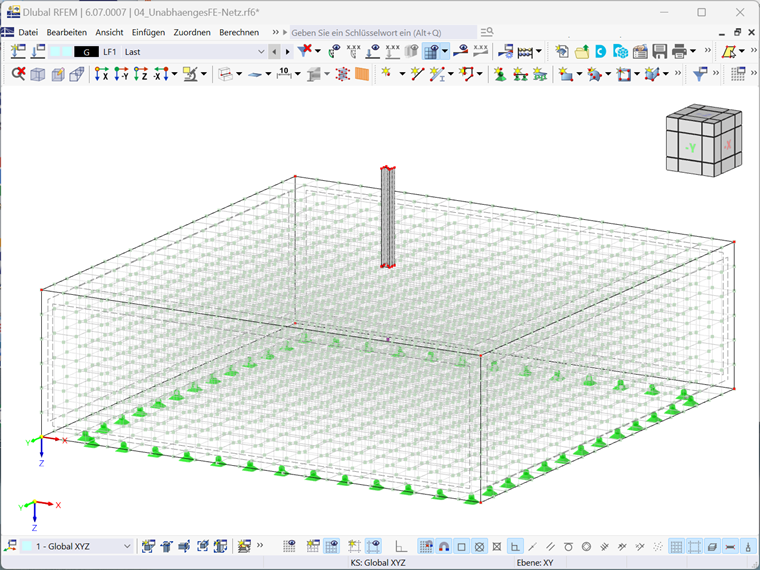 FE-Netz, das mit der Funktion "Unabhängiges Netz bevorzugt" erzeugt wurde