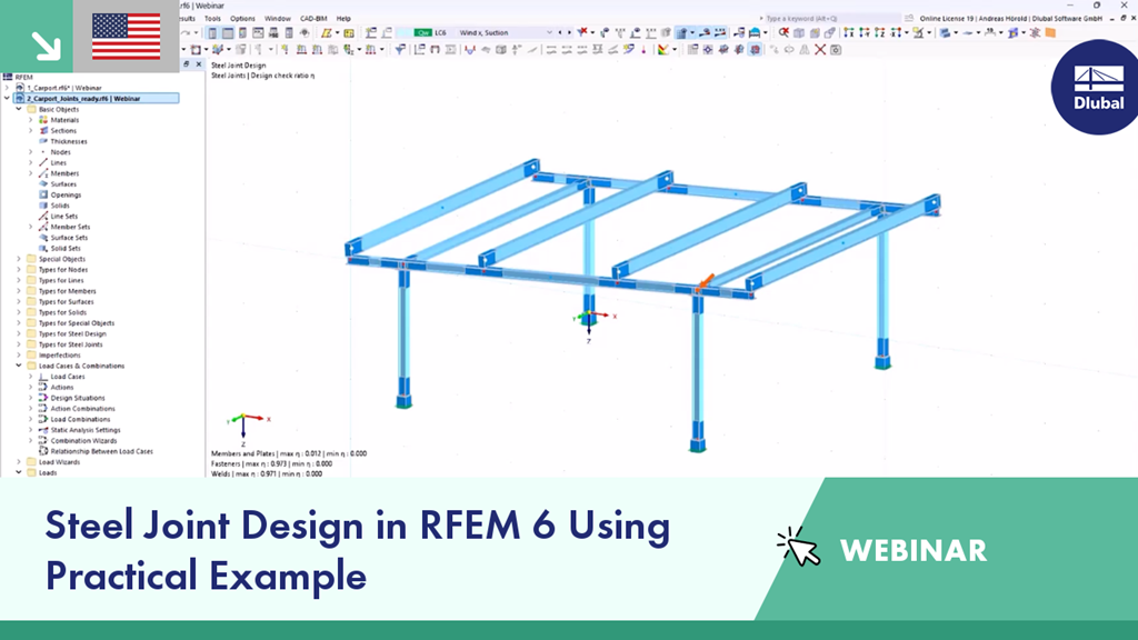 Bemessung eines Stahlanschlusses anhand eines Praxisbeispiels in der Software RFEM 6. Anschauliche Bearbeitung eines praktischen Szenarios.