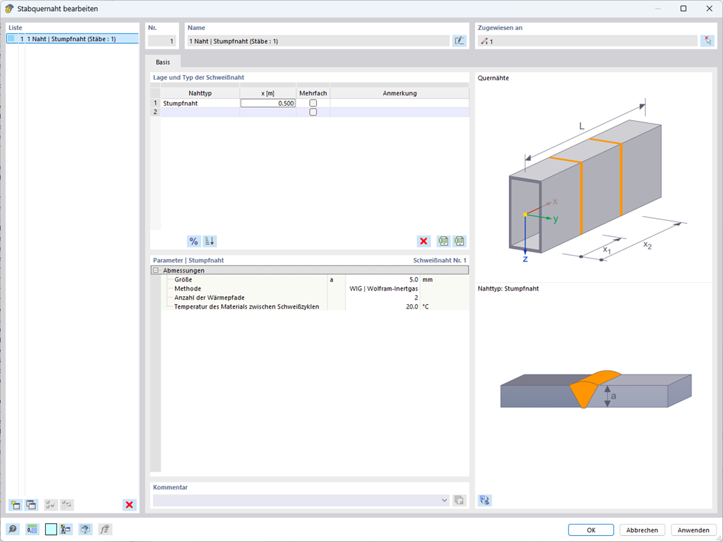 Feature 002894 | Entfestigung (WEZ) durch Quernähte