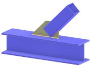 Modell 005229 | Fachwerk Y-Knoten | Verbindung Diagonale an Gurt mittels Knotenblech