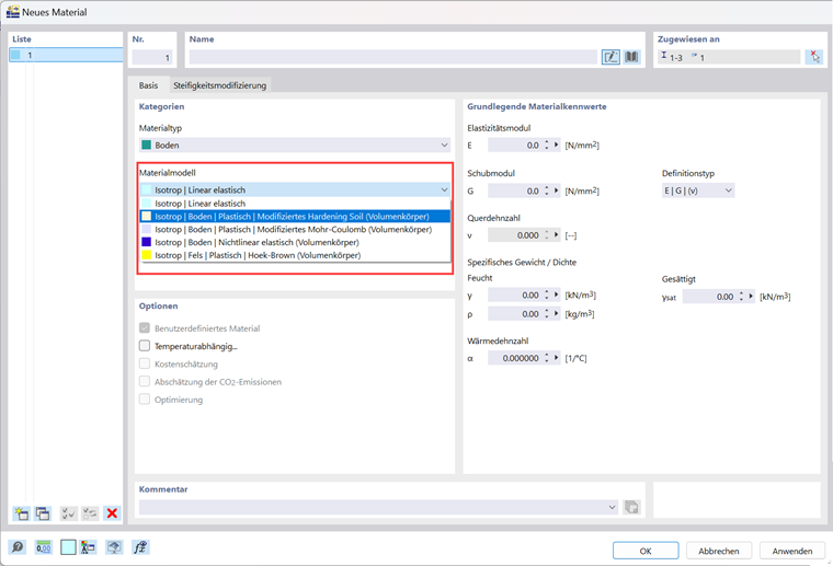 KB 1901 | Materialmodelle für Materialien vom Typ Boden