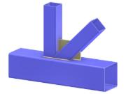Modell 005269 | Fachwerk-Knotenpunkt | Anschluss Diagonale und Vertikale an Gurt mit durchlaufender Steife
