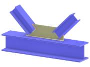 Modell 005287 | K-Fachwerk-Knoten | Diagonalen-Anschluss an Gurt über Laschenblech