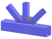Modell 005326 | Fachwerk KT-Knoten | Anschluss Diagonalen und Vertikale an Gurt mit Knotenblech
