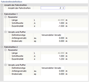 Fahrstreifen mit Versatz definieren