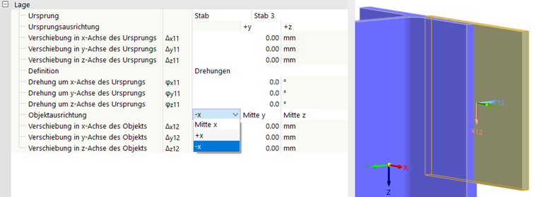 Optionen für die Objektausrichtung