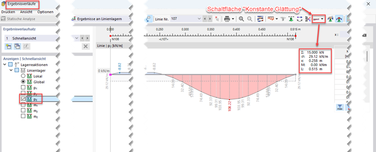 FAQ 005629 | Wie kann man die Lagerreaktionen an Linienlagern von Flächen analysieren?
Sind Ergebnisschnitte dabei hilfreich?